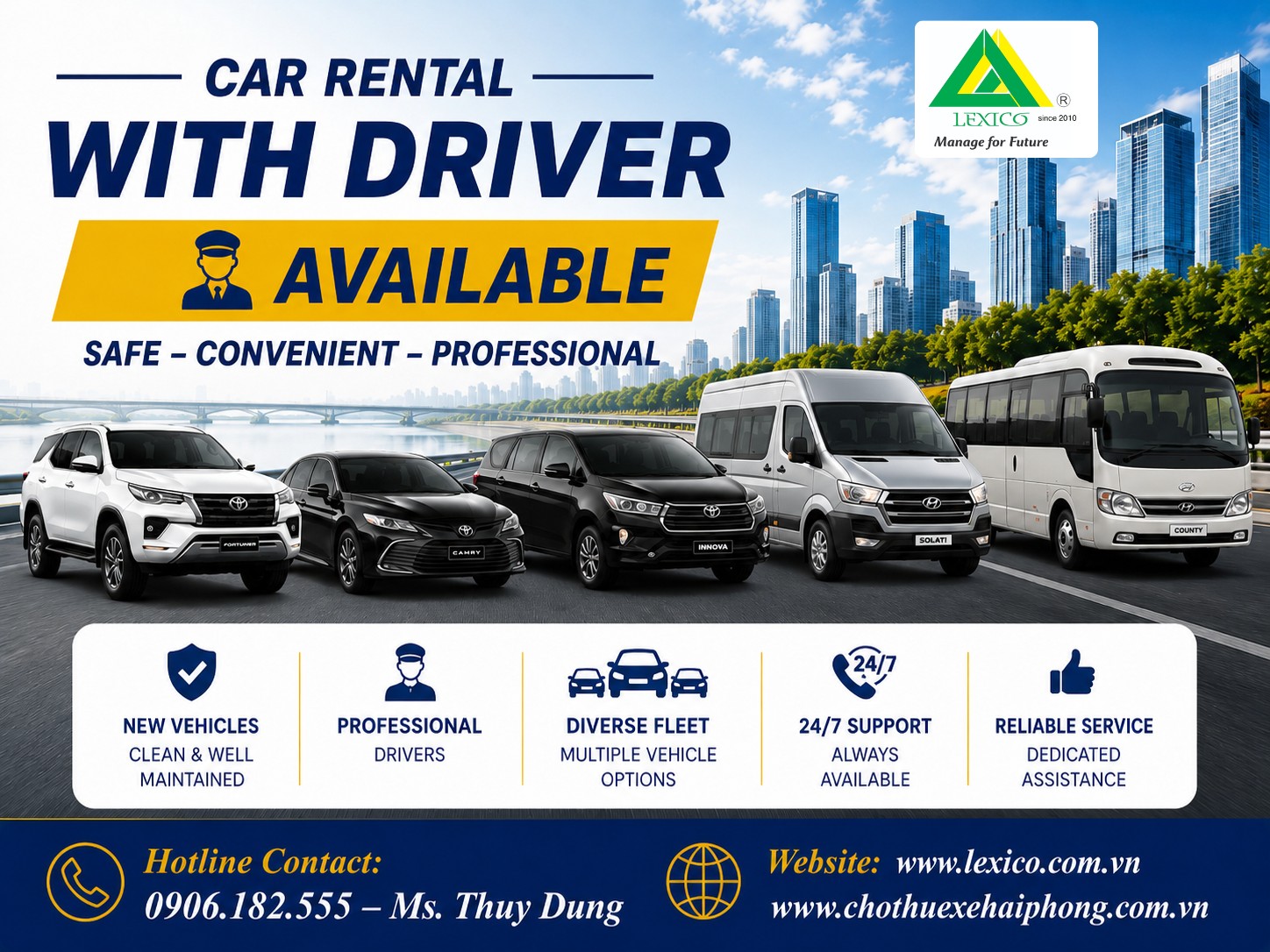 LEXICO Car Rental with Professional Drivers